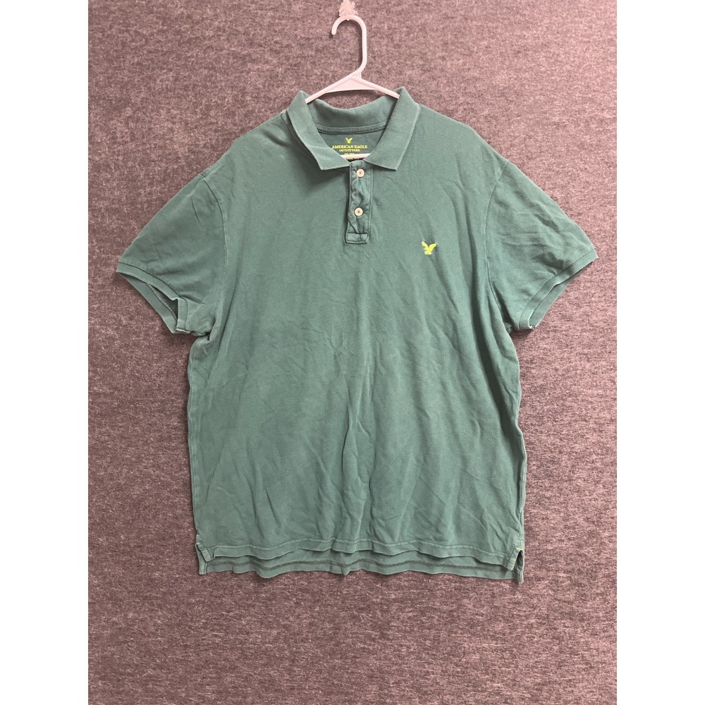 American Eagle Outfitters Polo Shirt Mens 3XL Green Cotton Classic Fit Tennis